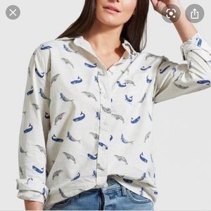 United by Blue Women’s Button Down- Whale Print